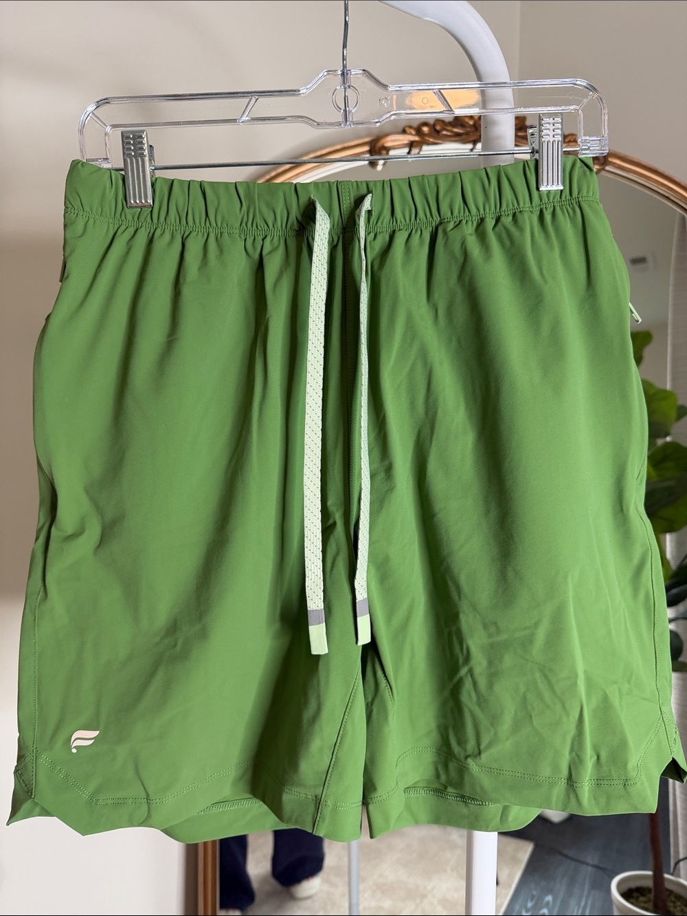 Fabletics Bright Olive Green Drawstring Athletic Shorts
